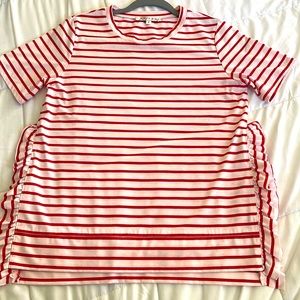 Joy Joy Striped Cotton Tee Size Small